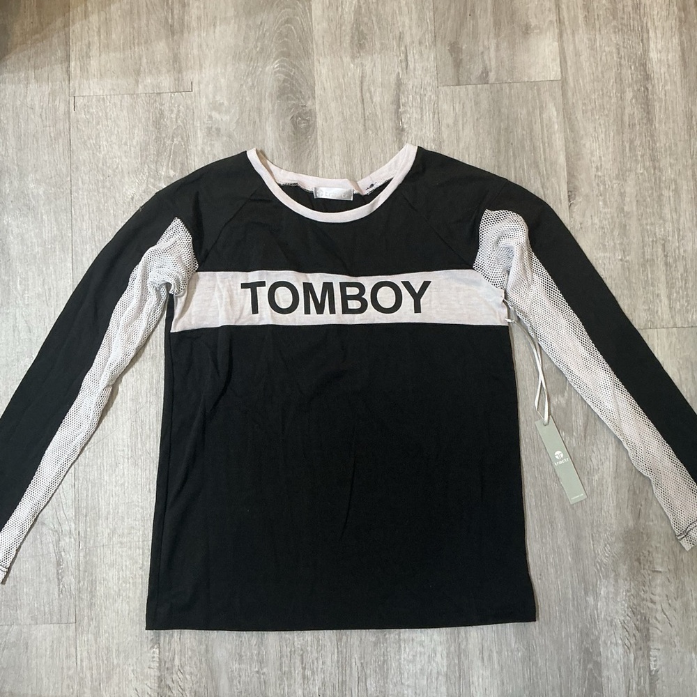 TomboyX Kids Black and Gray Long Sleeve Tee